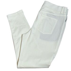 BETABRAND White denim jeans Pull on Skinny leg 4 pocket Stretchy Size Large